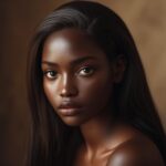 portrait images of a melanin young lady sitting